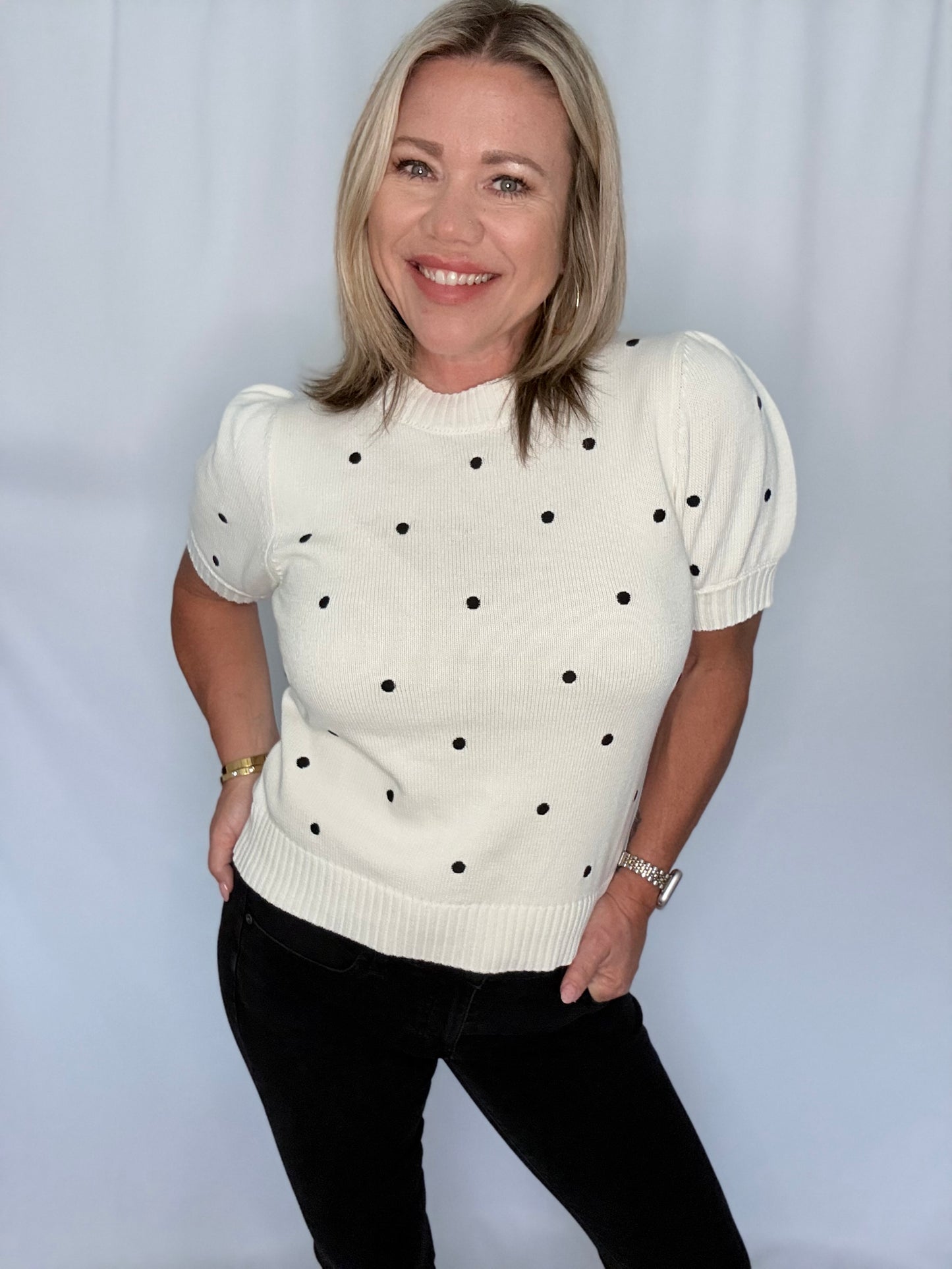 Sweet Spot Polka Dot Sweater