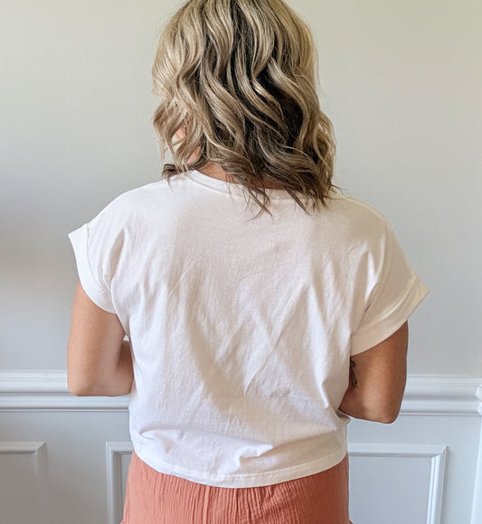 The Everyday Cropped Tee - White