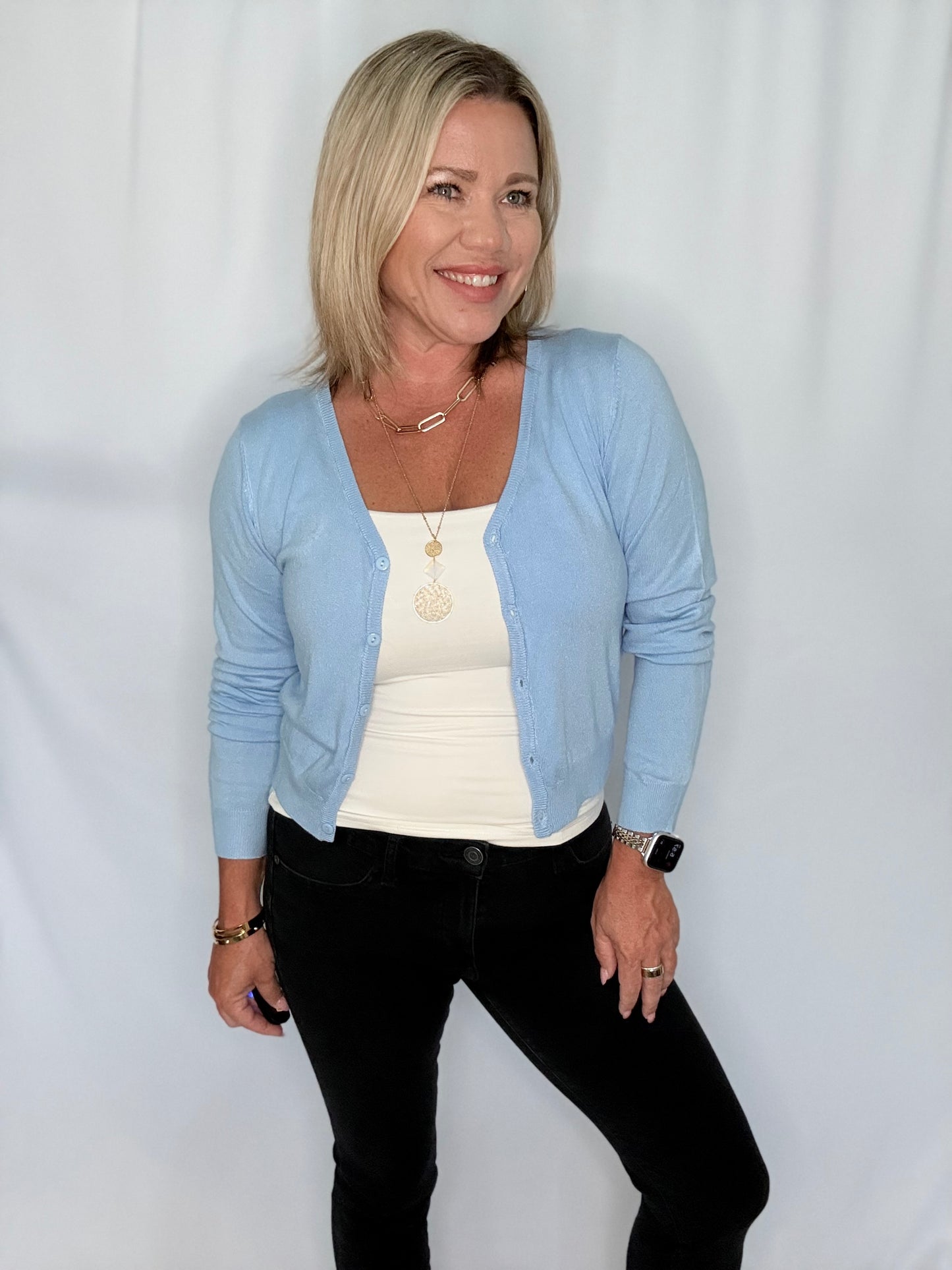 Blue Skies Button Cardigan