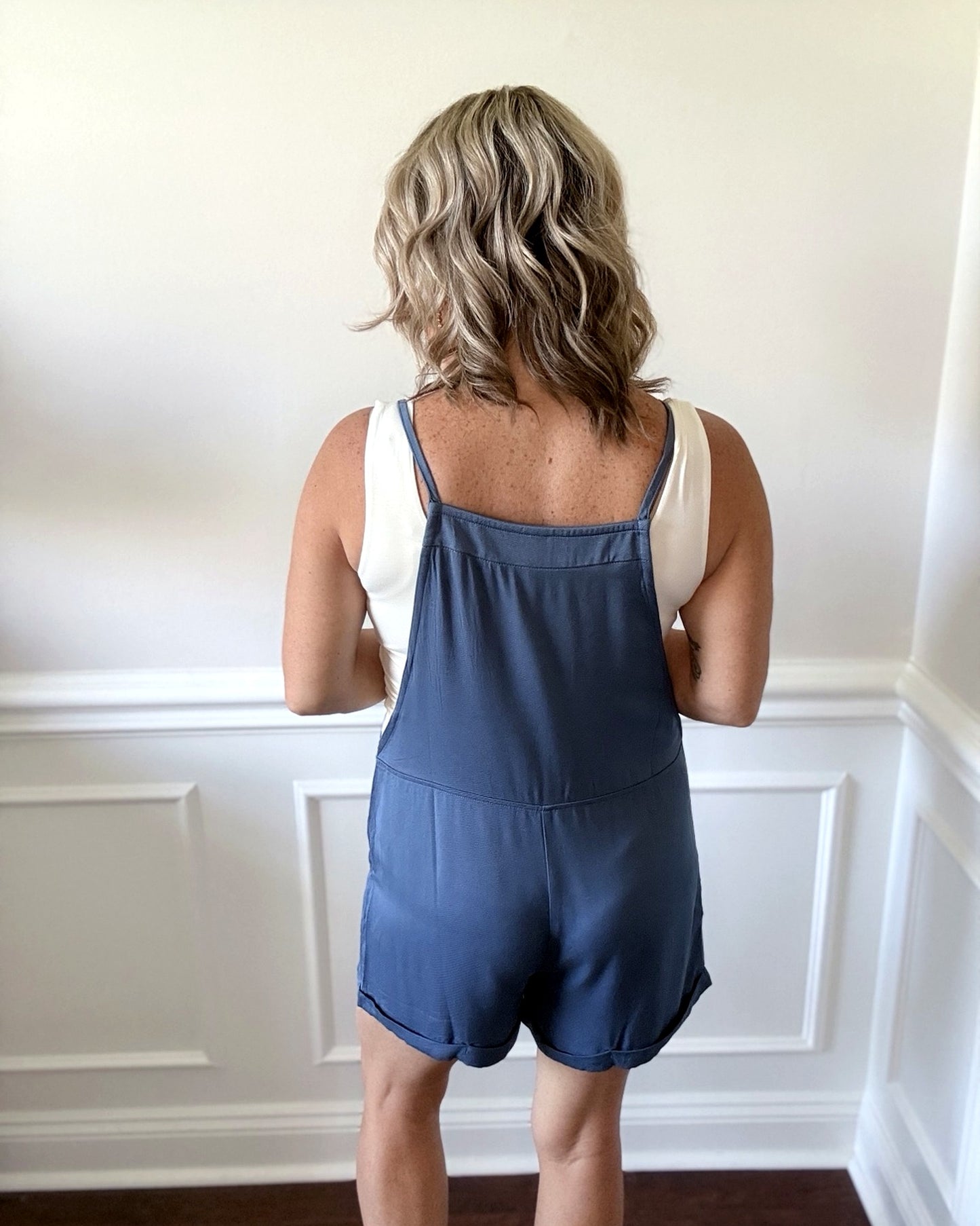 The Weekend Overall Romper - Blue