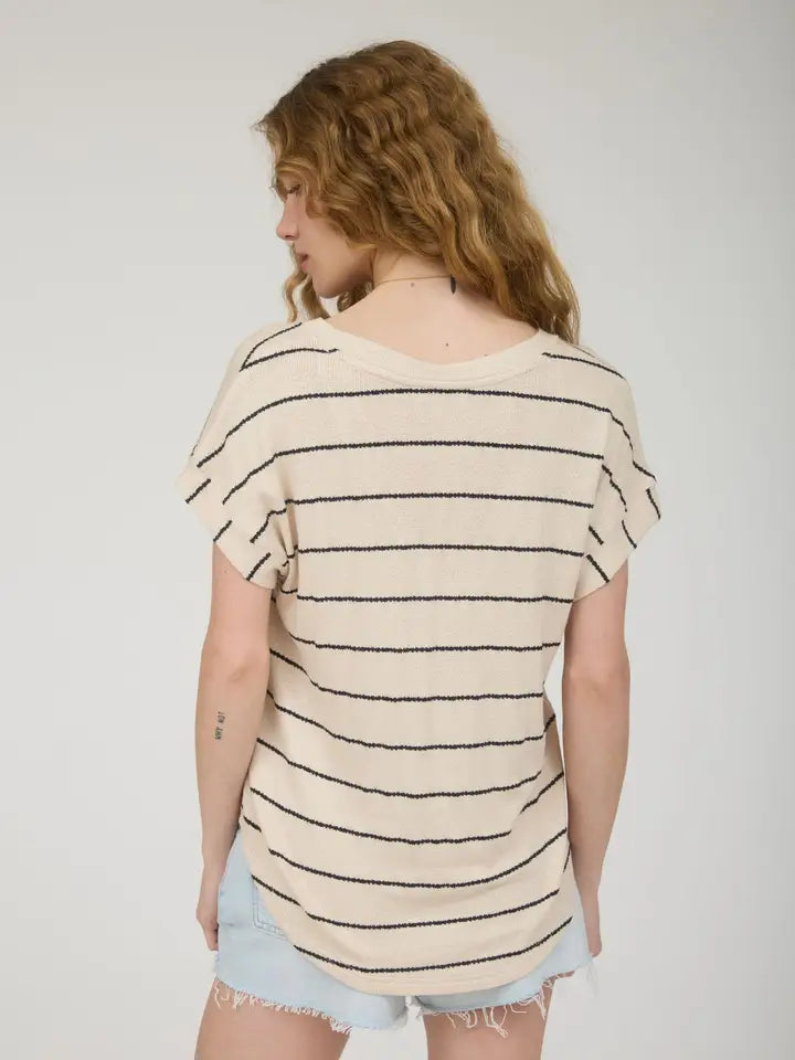 Coastal Stripe V-Neck Top