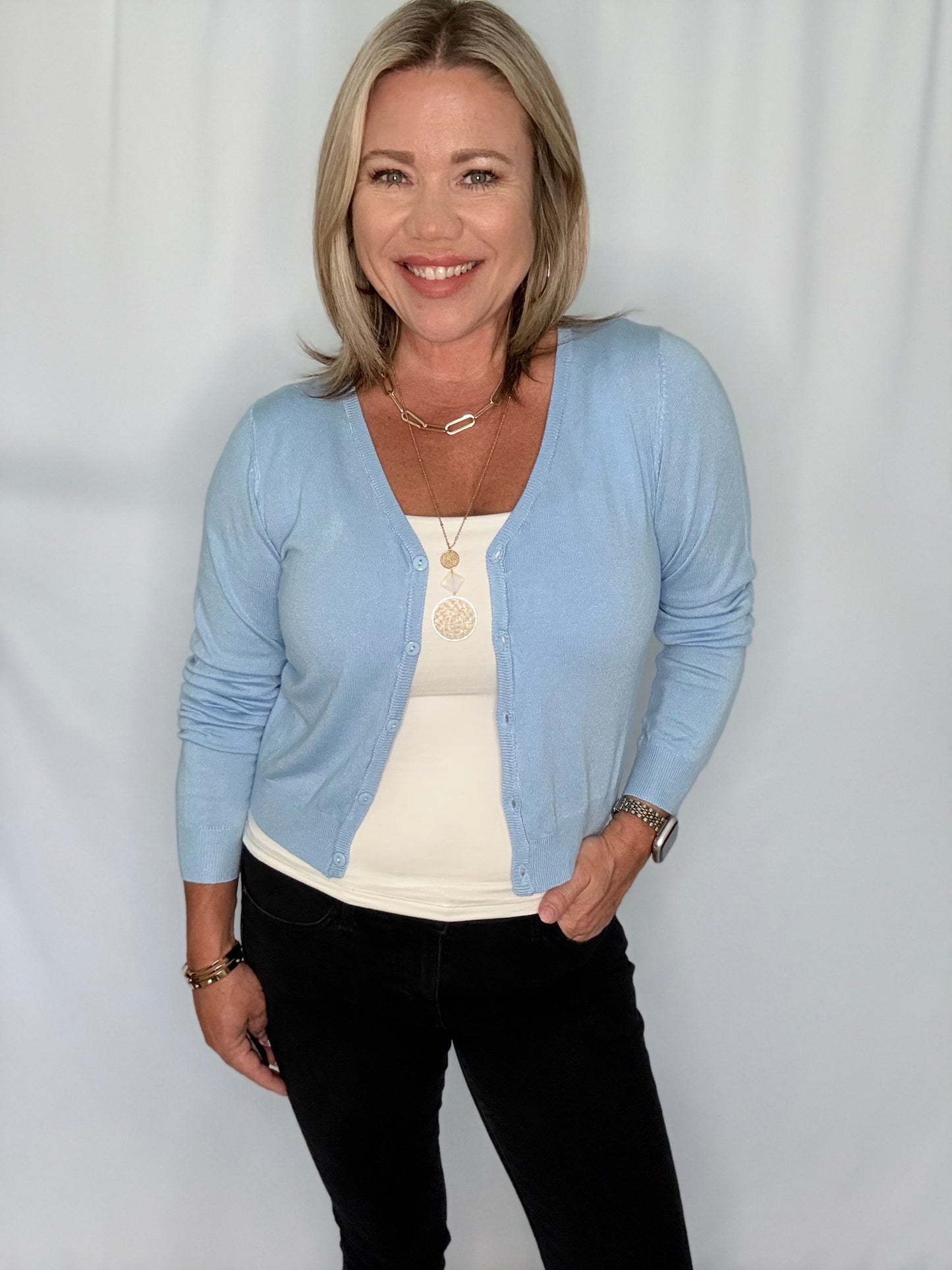 Blue Skies Button Cardigan