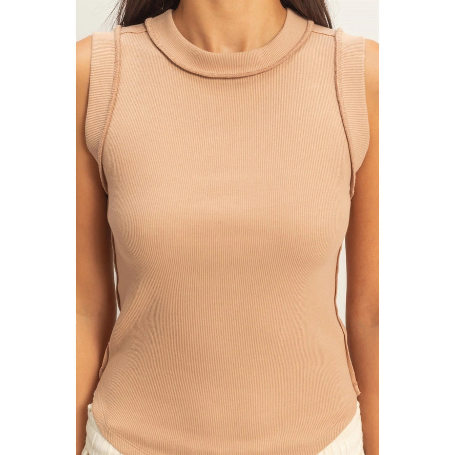 The Essential Ribbed Tank - Taupe