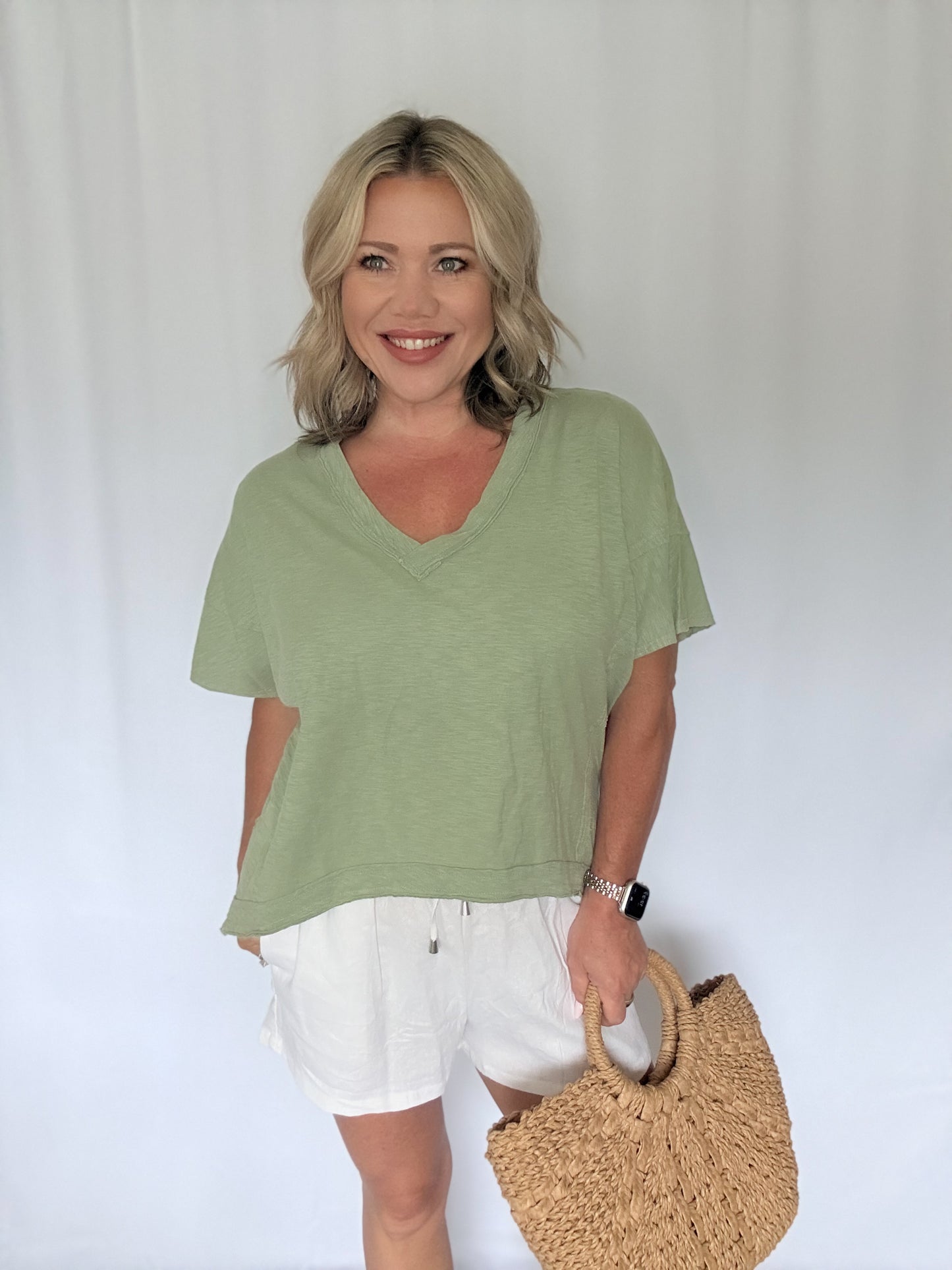 The Effortless Drape Top - Sage Green