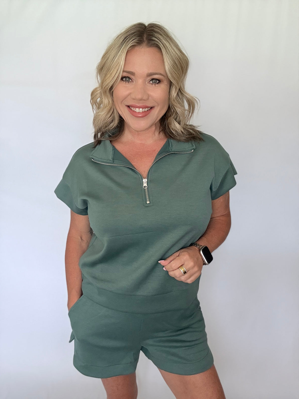 Easy Going Zip Set - Ash Jade