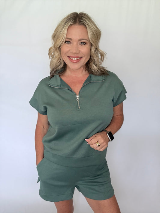 Easy Going Zip Set - Ash Jade
