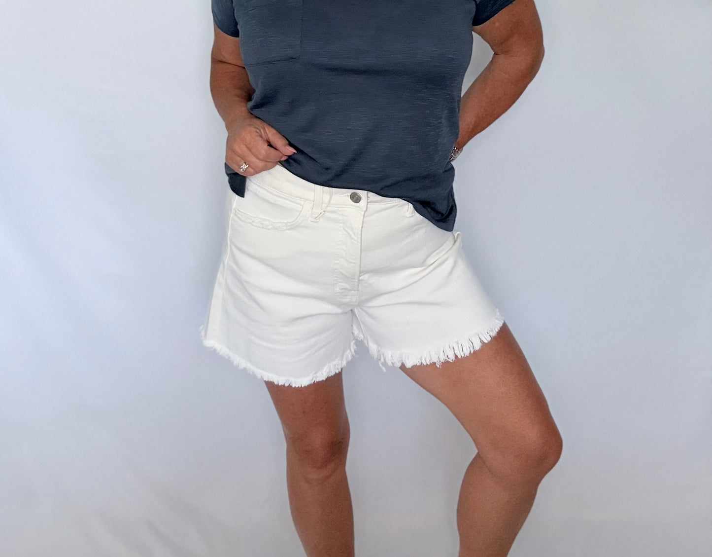 Bright Days White Denim Shorts