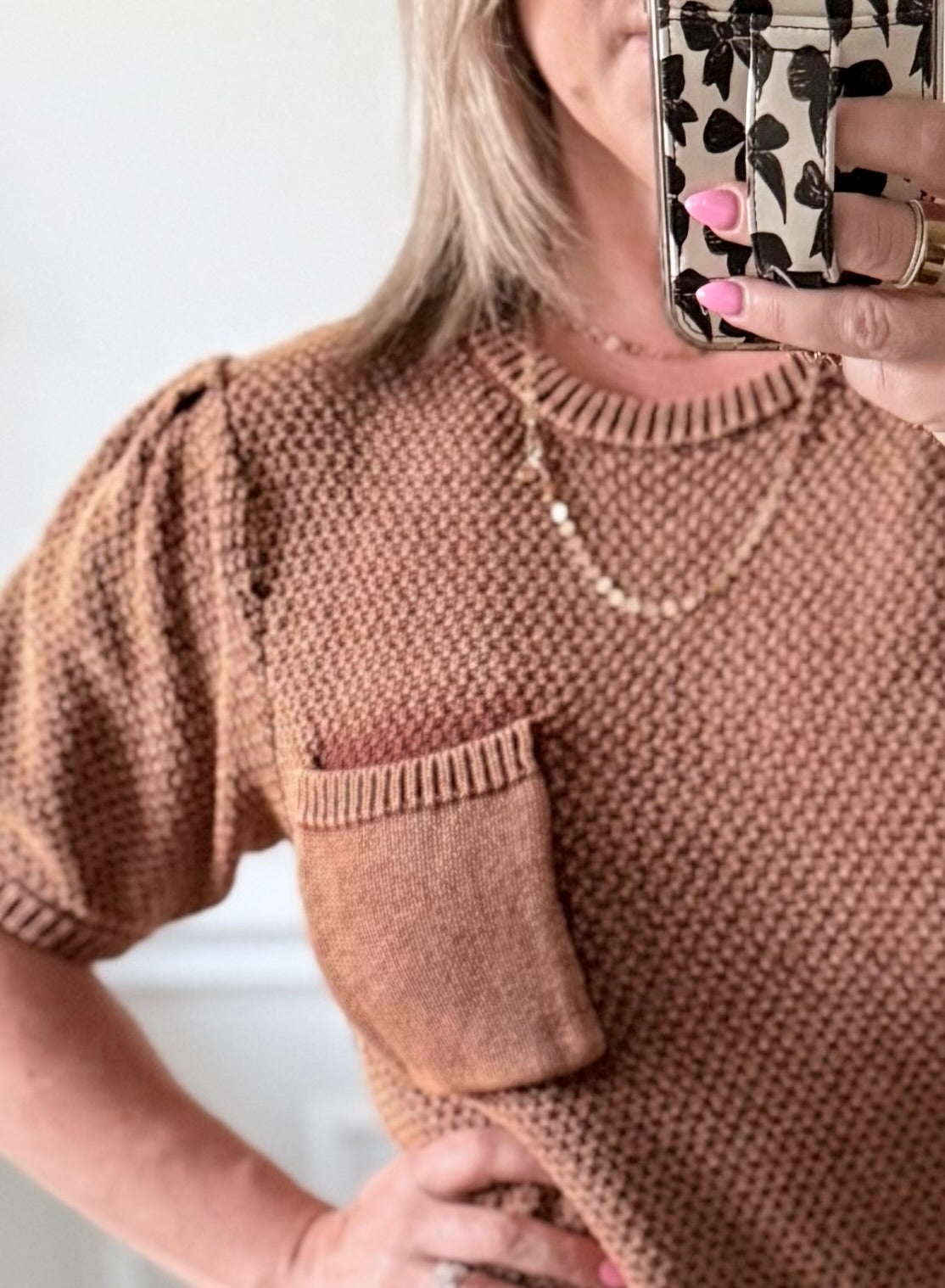 Mineral Wash Round Neck Sweater