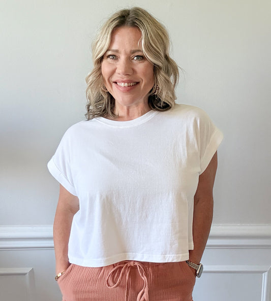 The Everyday Cropped Tee - White