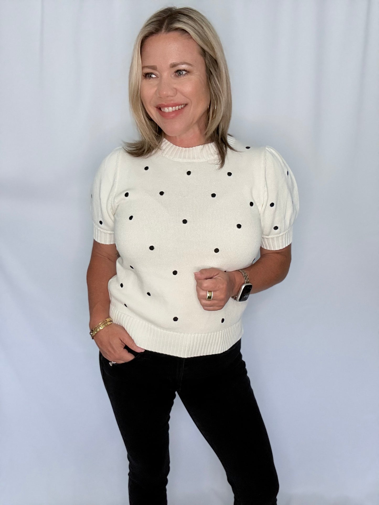 Sweet Spot Polka Dot Sweater