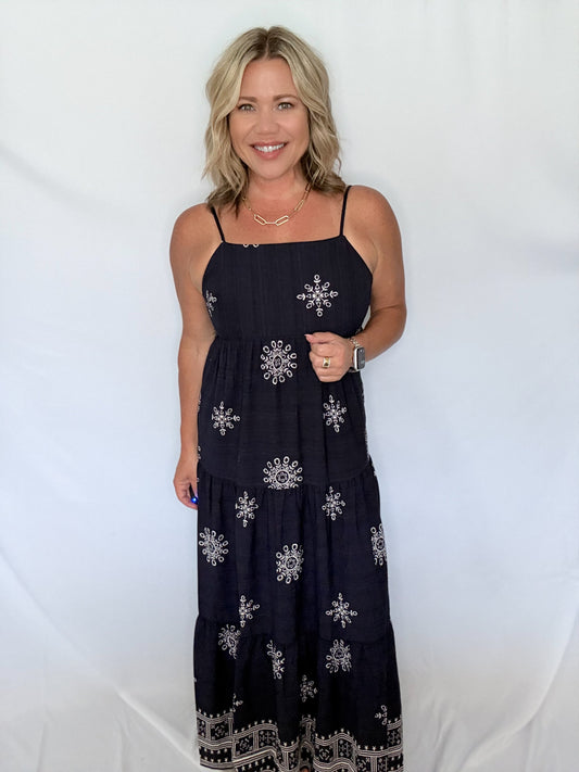 Midnight Bloom Maxi Dress