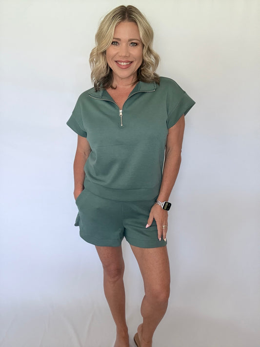 Easy Going Zip Set - Ash Jade