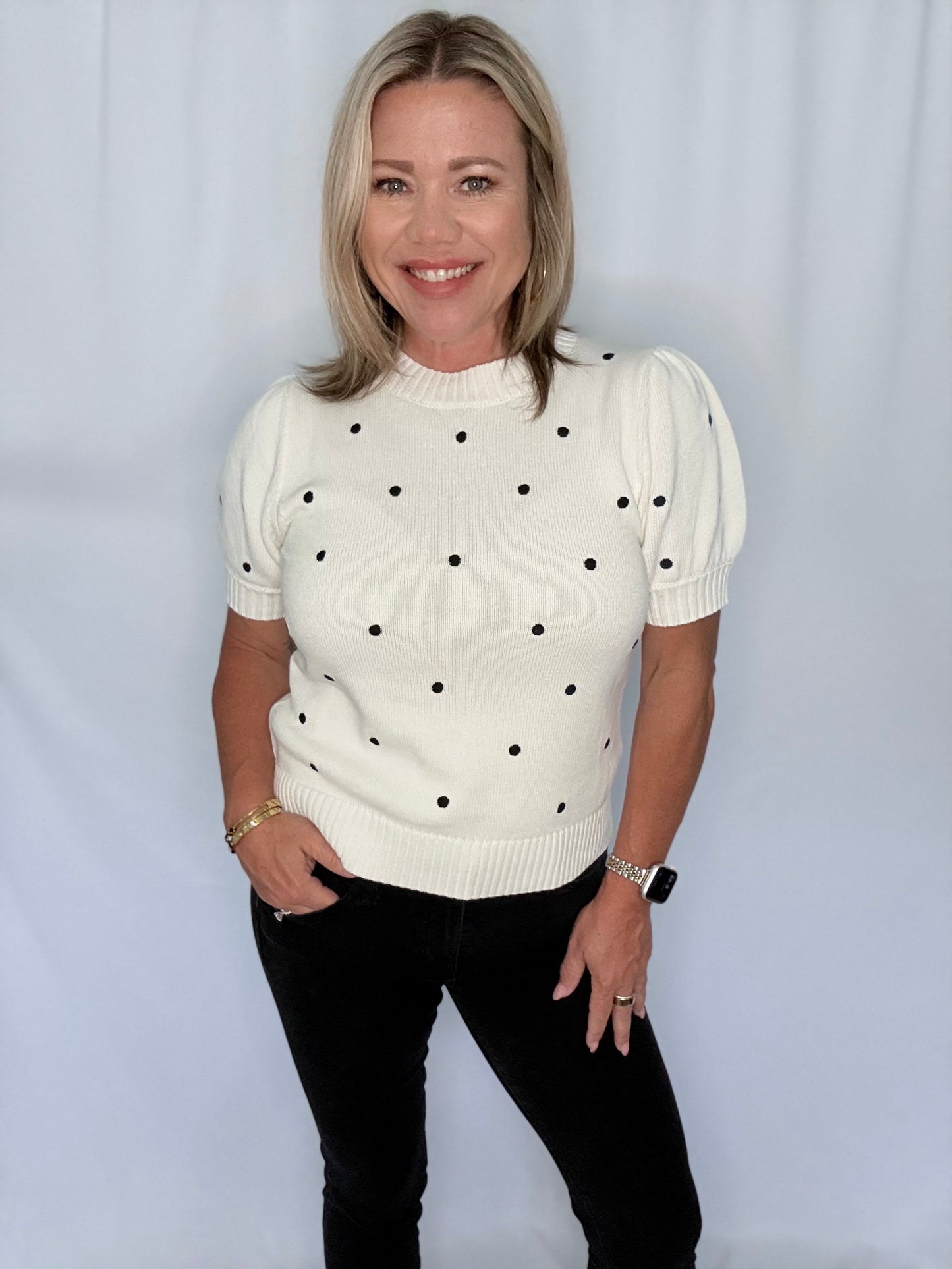 Sweet Spot Polka Dot Sweater