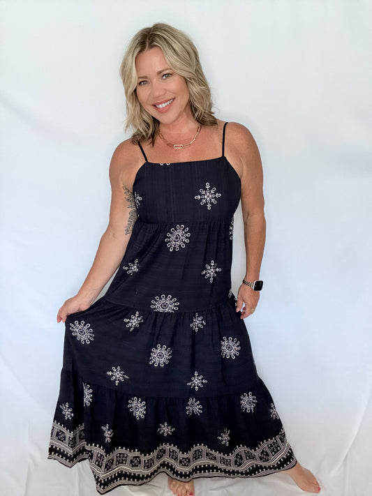 Midnight Bloom Maxi Dress