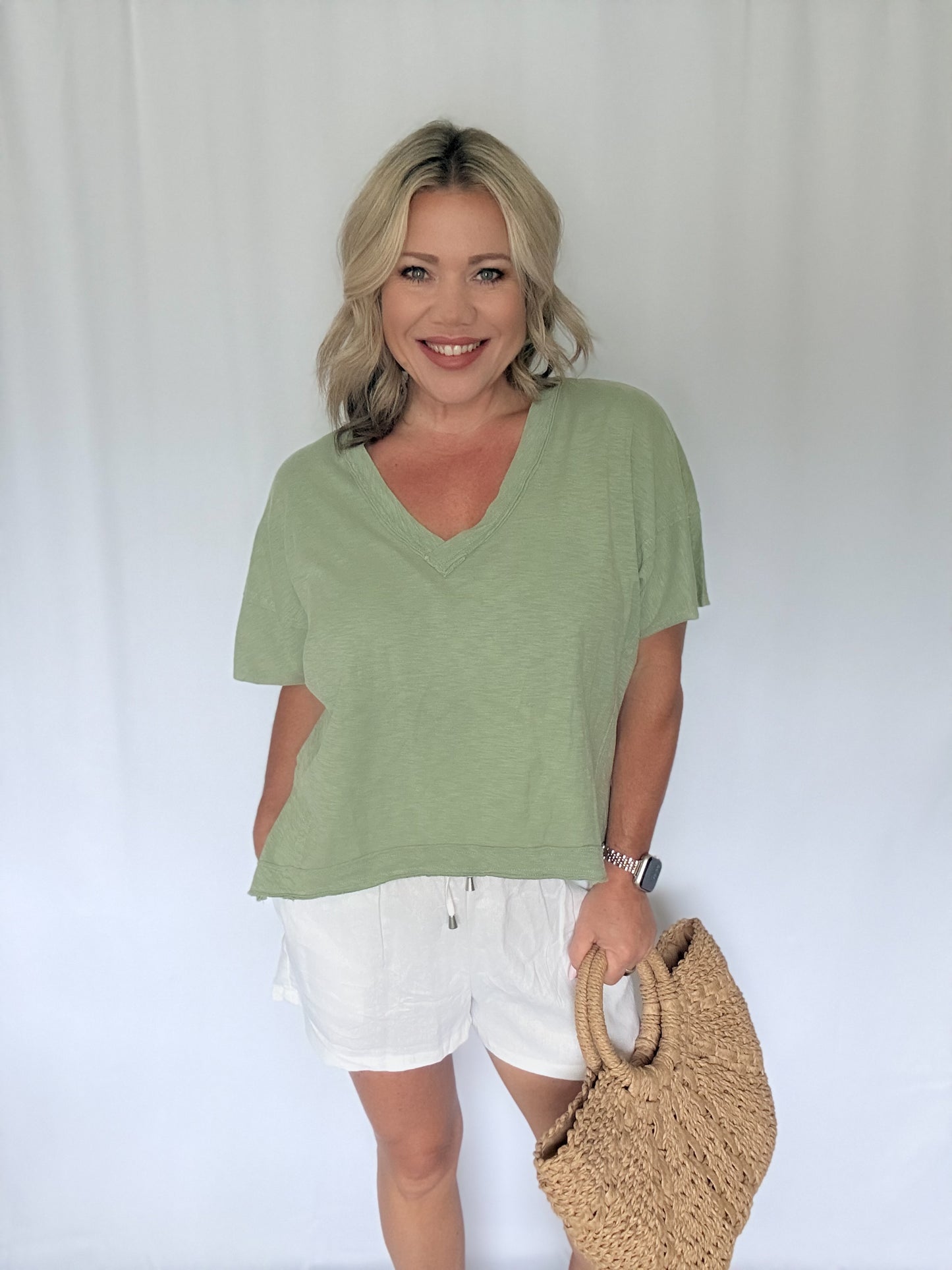 The Effortless Drape Top - Sage Green