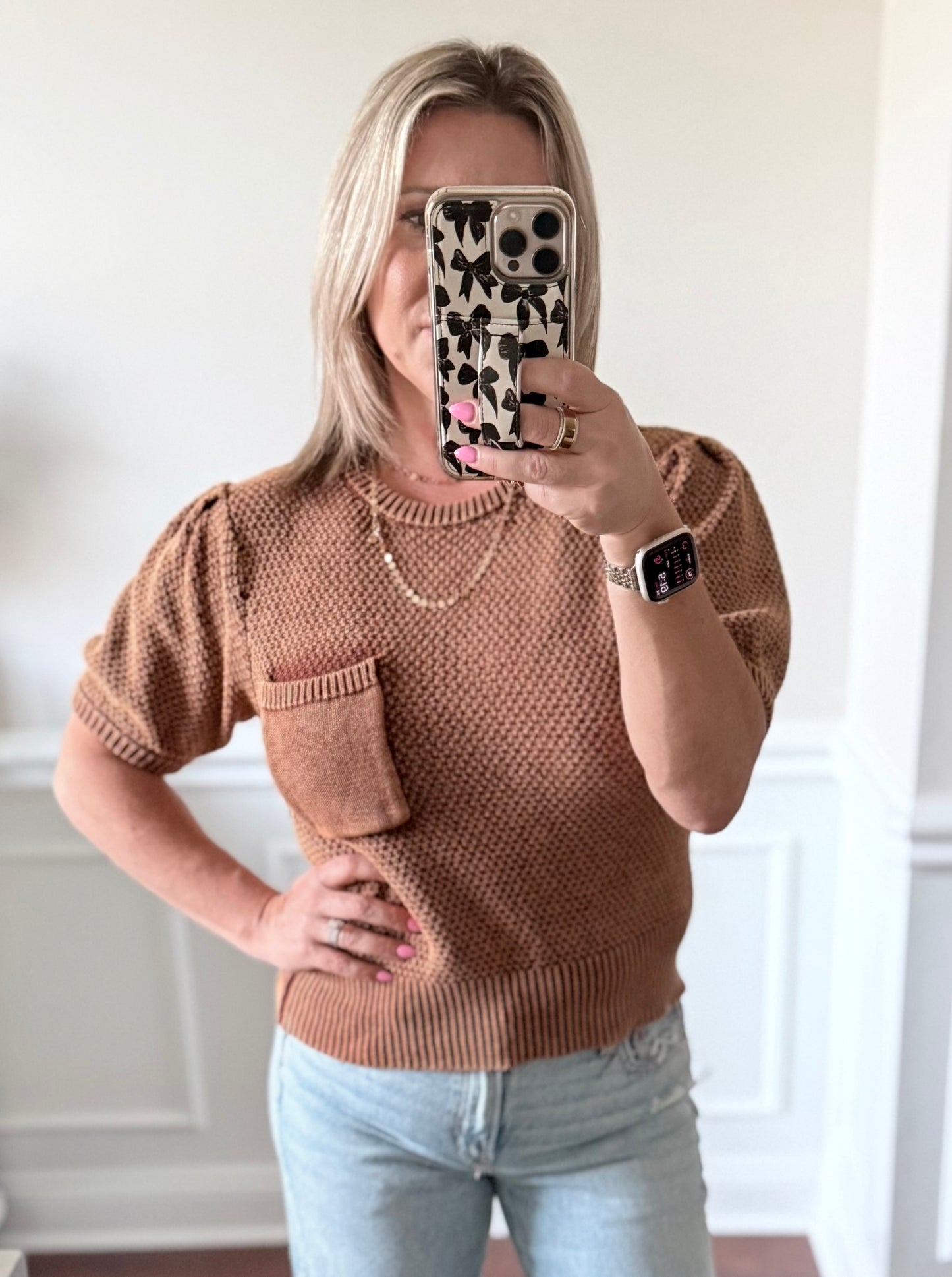 Mineral Wash Round Neck Sweater