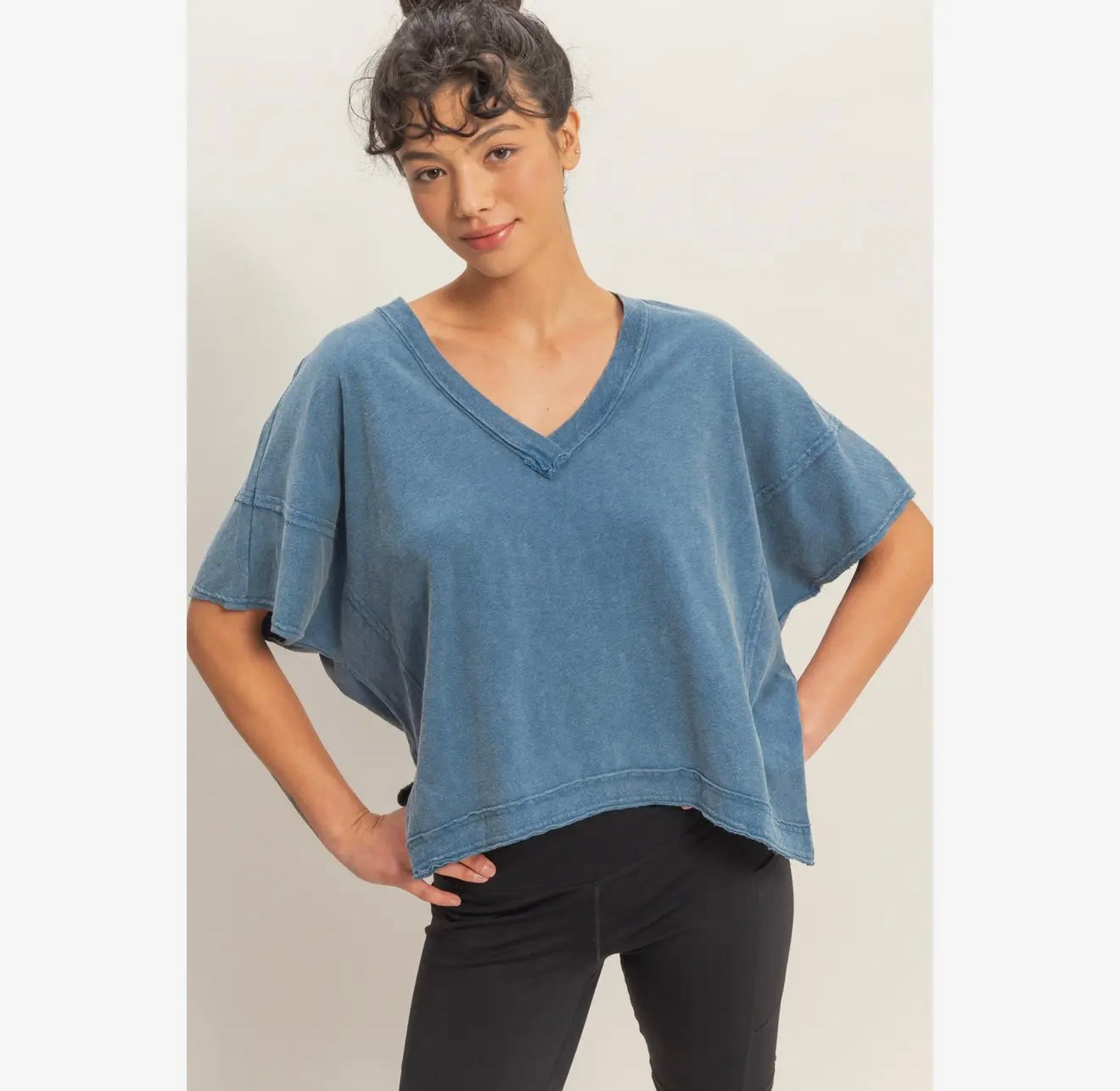 The Effortless Drape Top - Navy