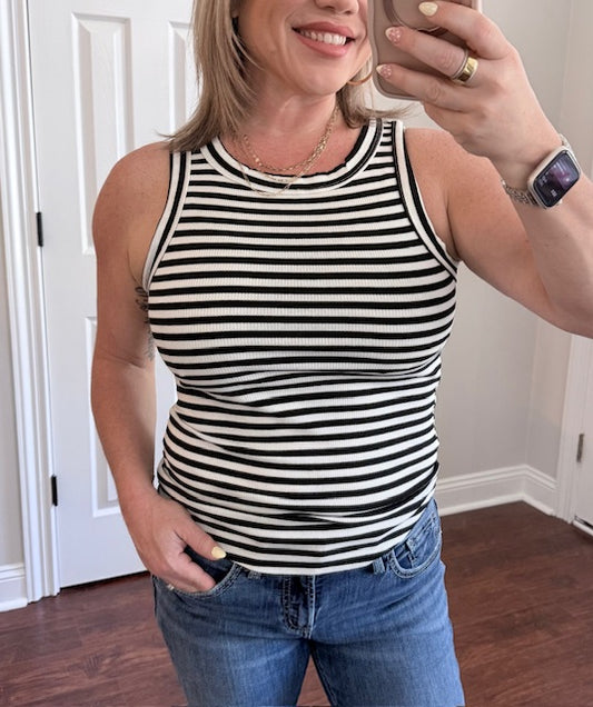 The Classic Stripe Tank - Black