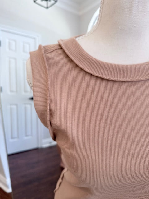 The Essential Ribbed Tank - Taupe