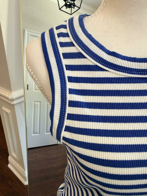 The Classic Stripe Tank - Blue