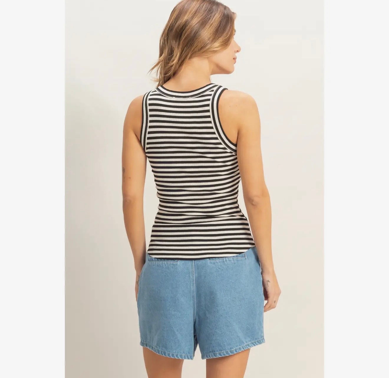 The Classic Stripe Tank - Black