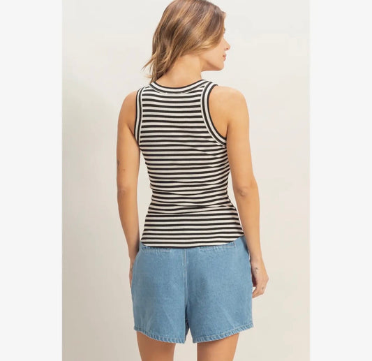 The Classic Stripe Tank - Black