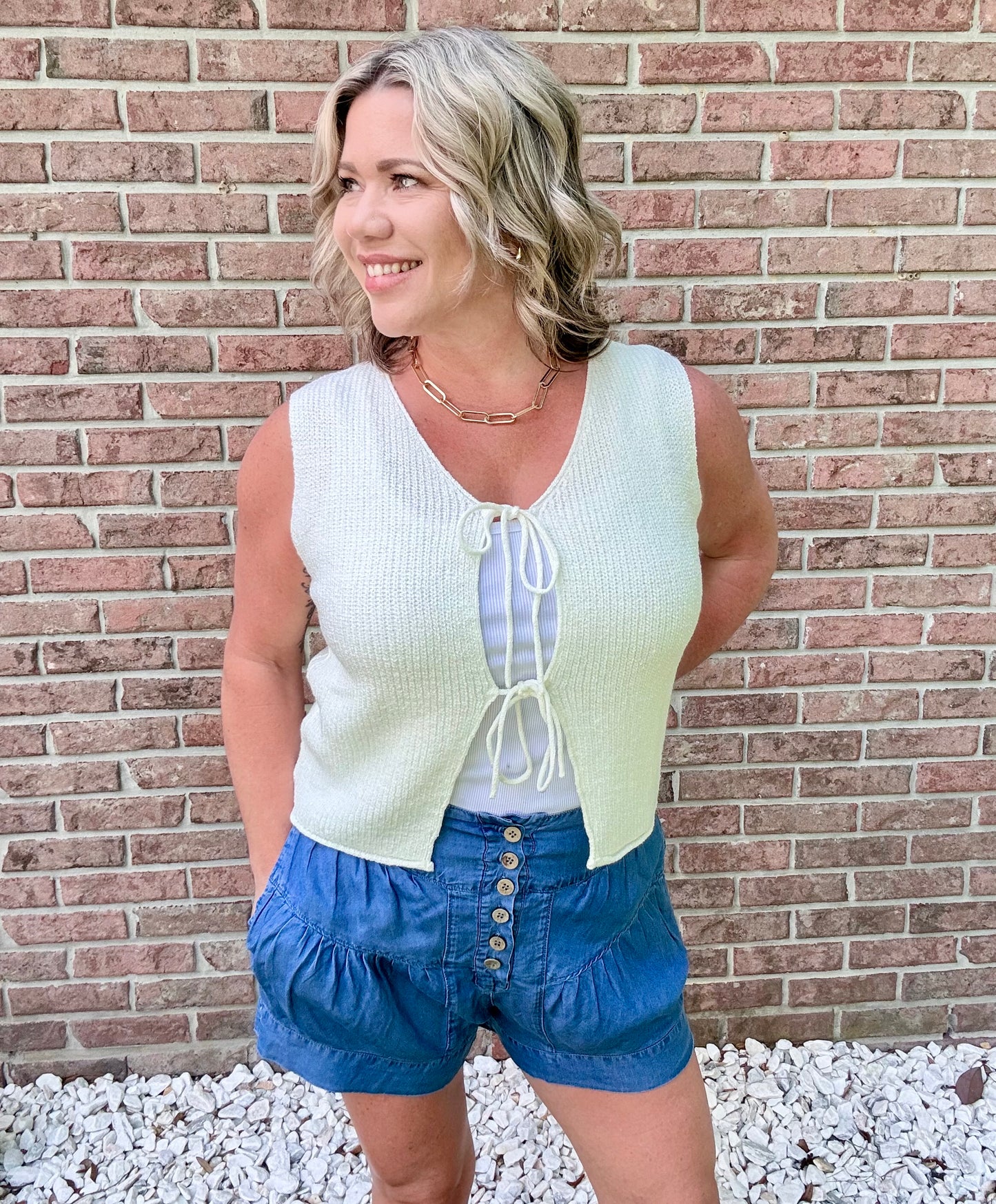 The Sweet Tie Knit Top