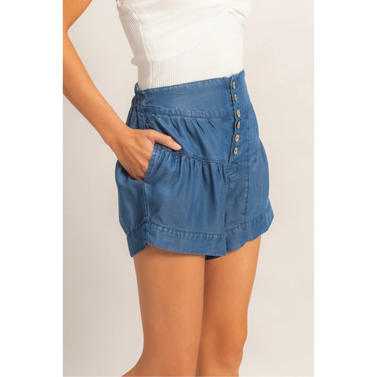 The Chambray Button Shorts