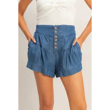 The Chambray Button Shorts