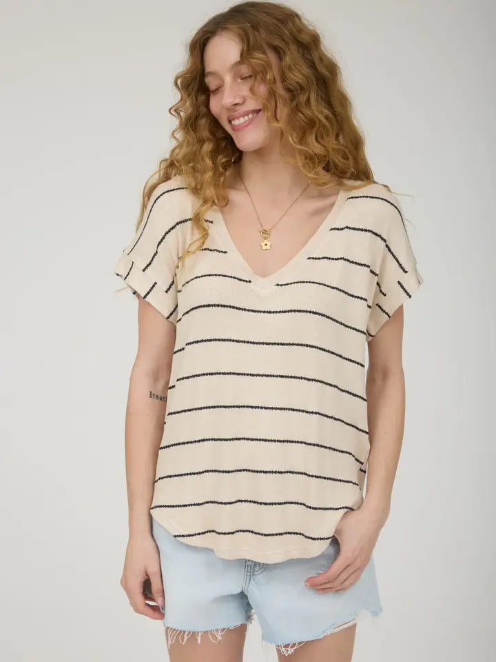 Coastal Stripe V-Neck Top